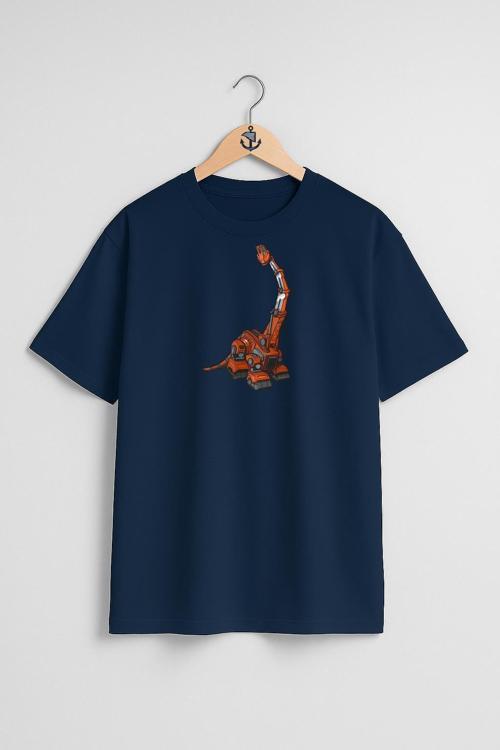 Oversize Ankylosaurus D-Structs Göğüs Tasarımlı Unisex T-Shirt