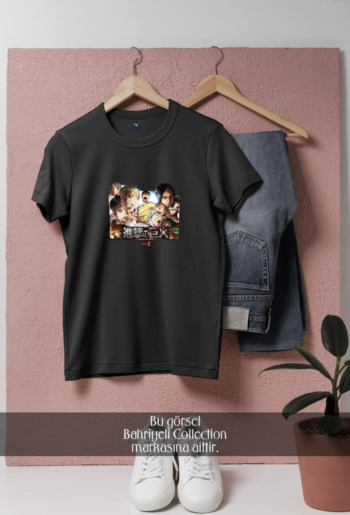 Oversize Shingeki No Kyojin Season Tasarımlı Unisex T-Shirt
