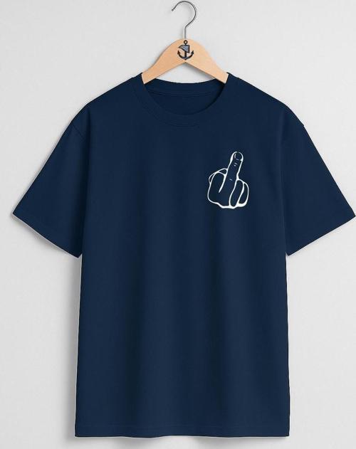 Oversize Orta Parmak Görsel Cep ve Sırt Tasarımlı Unisex T-Shirt