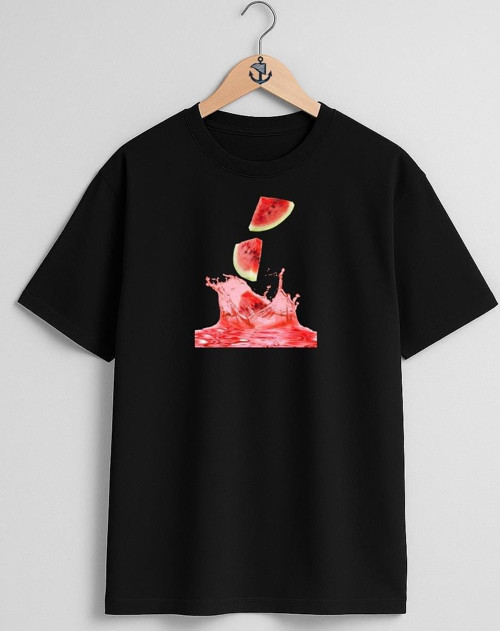 Oversize Karpuz Ferahlatıcı Göğüs Tasarımlı Unisex T-Shirt