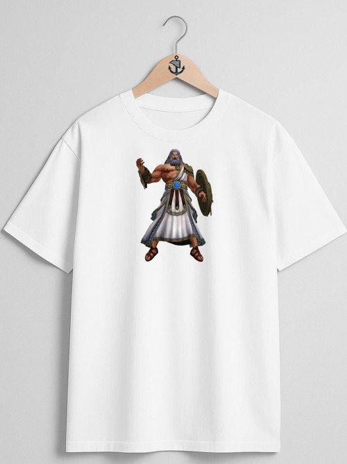 Oversize Smite Zeus Hades Göğüs Tasarımlı Unisex T-Shirt
