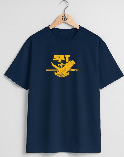 Oversize Sat - Sualtı Taaruz Komandosu Göğüs ve Sırt Tasarımlı Unisex T-Shirt