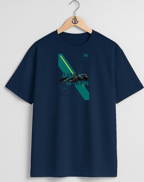 Oversize Aston Martin Fernando Alonso Göğüs Tasarımlı Unisex T-Shirt