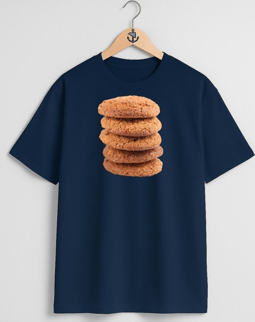 Oversize Cookie Kurabiye Göğüs Tasarımlı Unisex T-Shirt