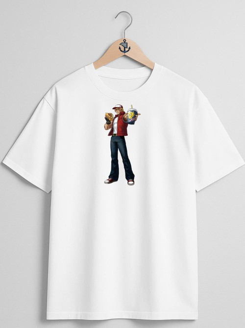 Oversize Erry Bogard Kyo Kusanagi Göğüs Tasarımlı Unisex T-Shirt