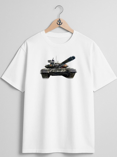 Oversize Zırhlı Harp Saldırı Tankı Atıcı Göğüs Tasarımlı Unisex T-Shirt