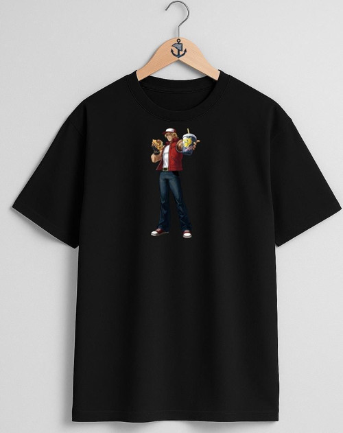 Oversize Erry Bogard Kyo Kusanagi Göğüs Tasarımlı Unisex T-Shirt
