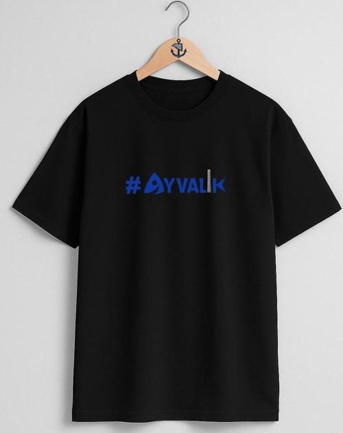 Oversize Balıkesir Ayvalık Yazı Göğüs Tasarımlı Unisex T-Shirt
