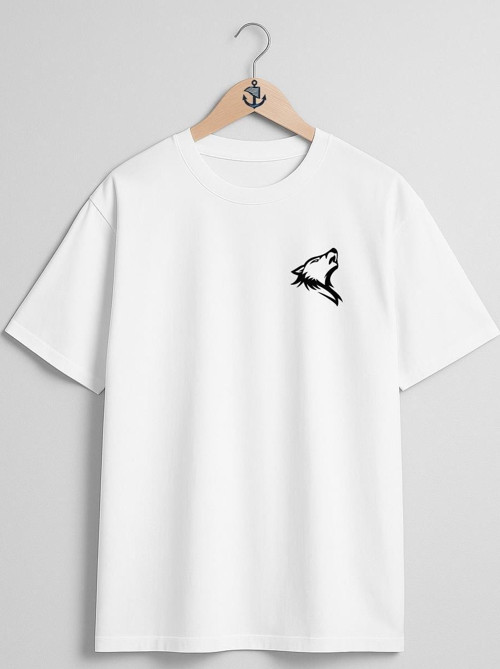 Oversize Kurt Wolf Cep ve Sırt Tasarımlı Unisex T-Shirt