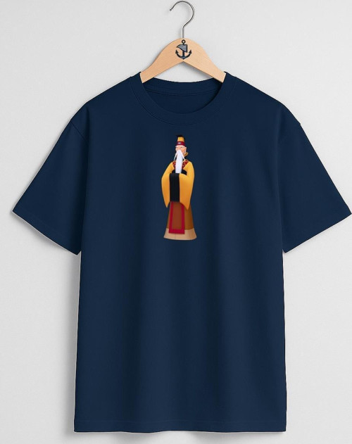 Oversize Çin İmparatoru Fa Mulan Chi-Fu Göğüs Tasarımlı Unisex T-Shirt