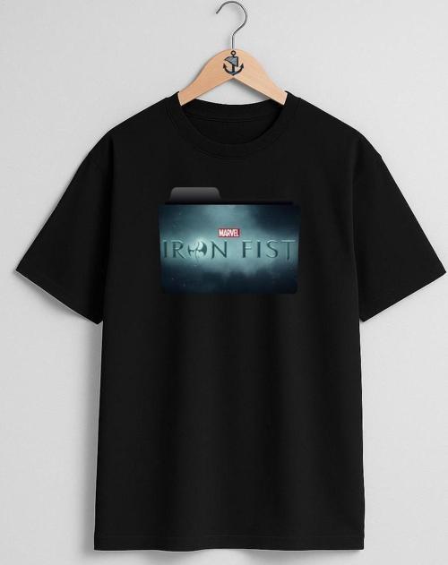 Oversize Iron Fist Göğüs Tasarımlı Unisex T-Shirt