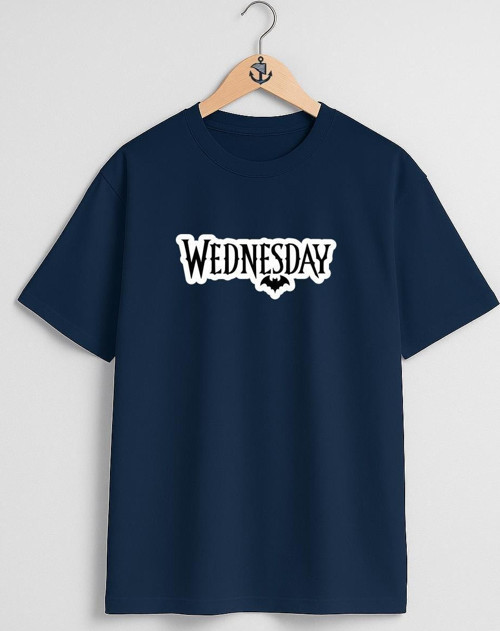 Oversize Wednesday Logo Göğüs Tasarımlı Unisex T-Shirt