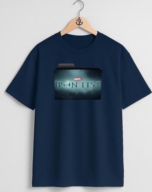 Oversize Iron Fist Göğüs Tasarımlı Unisex T-Shirt