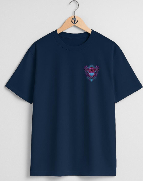 Oversize Wolf Head With Antique Engraving Ornament Cep Tasarımlı Unisex T-Shirt