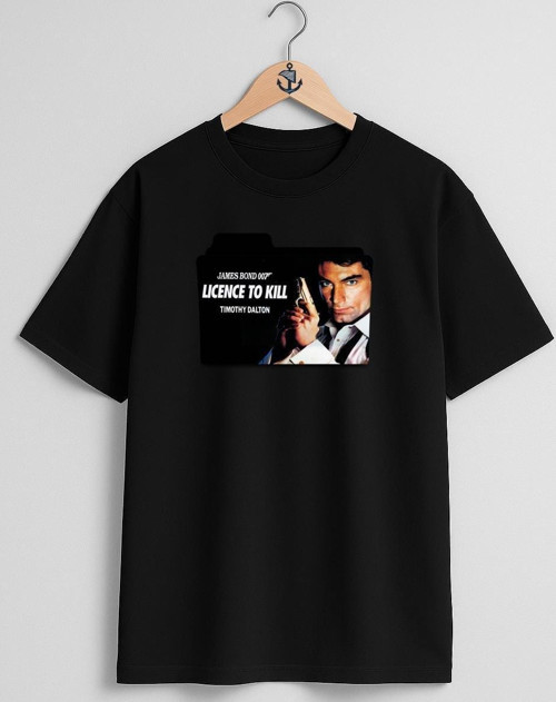 Oversize 007 James Bond Göğüs Tasarımlı Unisex T-Shirt