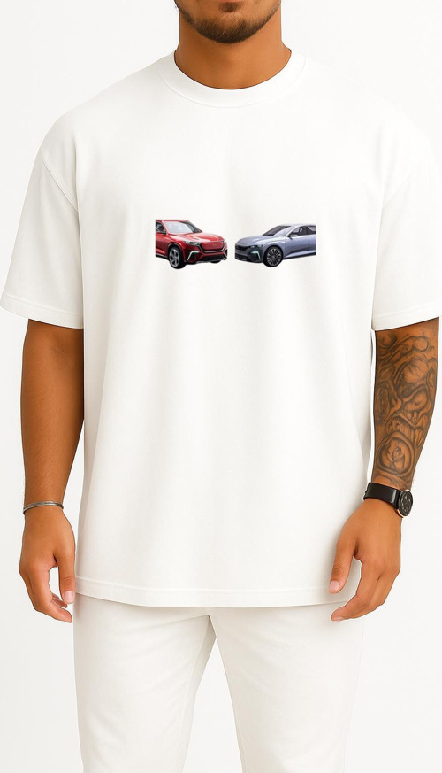 Oversize Togg T10x Ve T10f Göğüs Tasarımlı Unisex T-Shirt