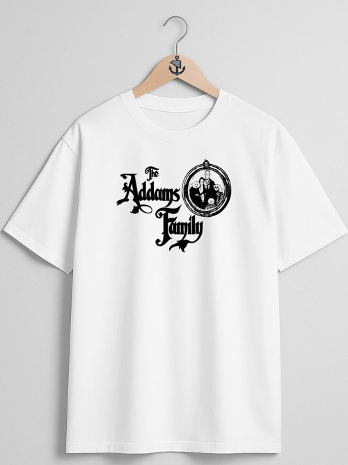 Oversize The Addams Family Wednesday Göğüs Tasarımlı Unisex T-Shirt