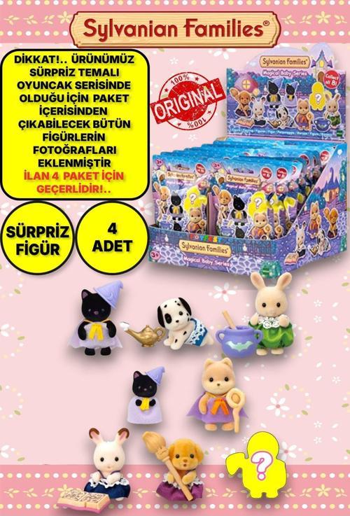 Sylvanian Families Minifigür Sihirli Kostüm Serisi  Temalı Sürpriz  Mini Bebek - 5 CM - 4 ADET