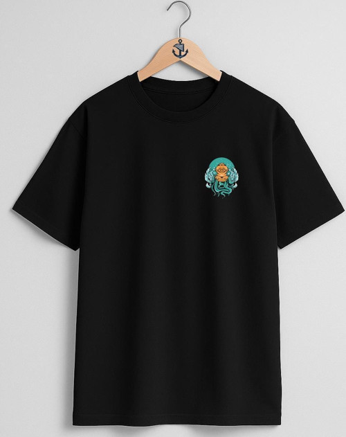 Oversize Dalgıç Octopus Diving With A Helmet Cep ve Sırt Tasarımlı Unisex T-Shirt