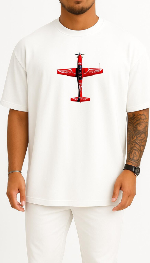Oversize Tusaş Hürkuş Göğüs Tasarımlı Unisex T-Shirt