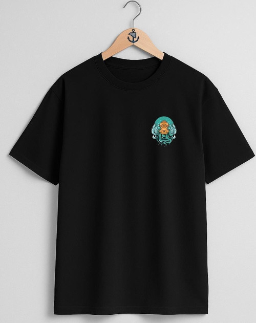 Oversize Dalgıç Octopus Diving With A Helmet Cep ve Sırt Tasarımlı Unisex T-Shirt