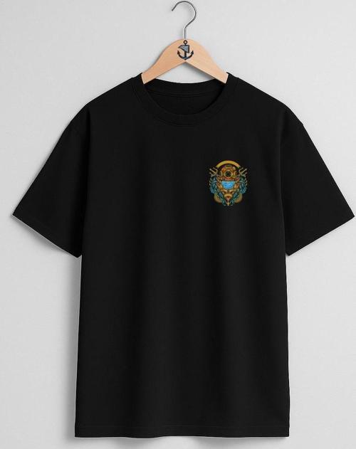 Oversize Vintage Diving Cep ve Sırt Tasarımlı Unisex T-Shirt