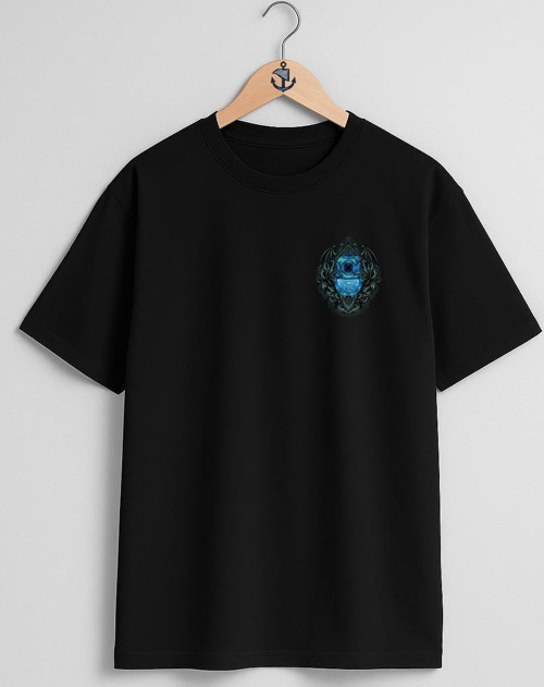 Oversize Antique Diving Helmet Dalgıç Cep ve Sırt Tasarımlı Unisex T-Shirt