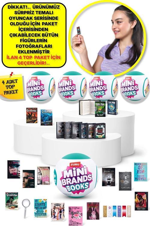 Mini Brands Mini Books Kitap Fügürleri Sürpriz Top Paket - 4 ADET
