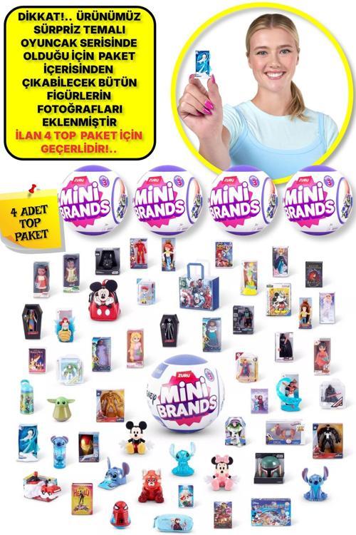 Mini Brands Mini Disney Sürpriz Figürleri Top Paket - 4 ADET