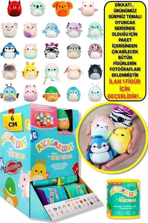 Micromallows Squishmallows Sürpriz Mini Yumuşak Peluş Oyuncak Figür - 6 CM - 1 ADET