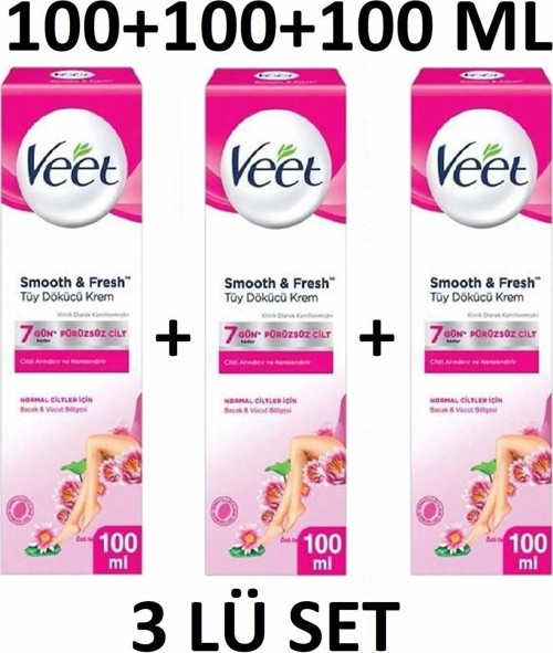 Tüy Dökücü Krem Normal Ciltler Için Bacak Ve Vücut Bölgesi - 300 Ml (100X3 Adet)