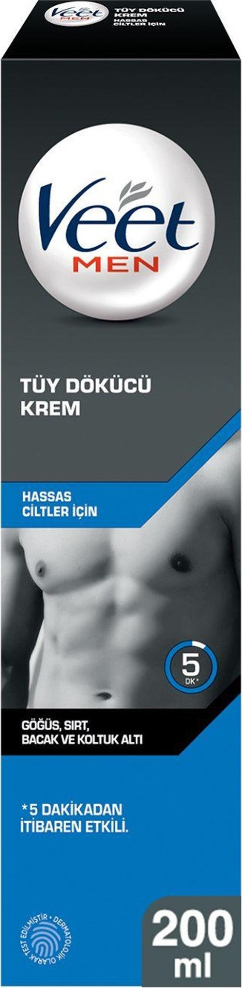 Veet Hassas Erkeklere Özel Tüy Dökücü 3 İla 6 Dk Pratik Kullanım Krem 200 Ml Pr