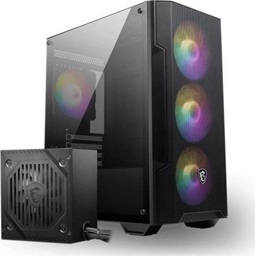 TEKNOTEG - ART - Msı Mag Forge M100a D60 Akrilik Yan Panel 3x120mm 1x120mm Argb Fan 600w 80+ Psu Mat