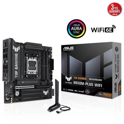 TEKNOTEG - RSR - Asus Tuf Gamıng B850m-plus Wıfı, 4xddr5, 3x M.2, Hdmı, Dp, Type-c, Wi-fi 6e, Blueto