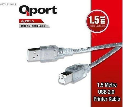 TEKNOTEG - ART - Qport Q-pr1.5 Usb 2.0 1.5m Yazıcı Kablosu