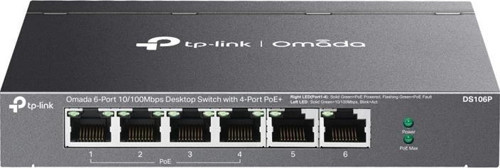 TEKNOTEG - ART - Tp-lınk Omada Ds106p 4 Port 10/100+2 Port 10/100 Uplınk 67w 250 Metre Poe Mesafe Me