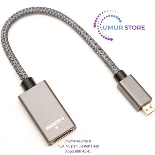 Micro HDMI To HDMI Çevirici Kablo 4K 60Hz 20CM