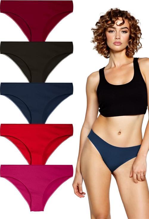 YohannesClub, Kadın, Pamuklu Hipster Basic Külot, Çok Renkli, 5'li Paket