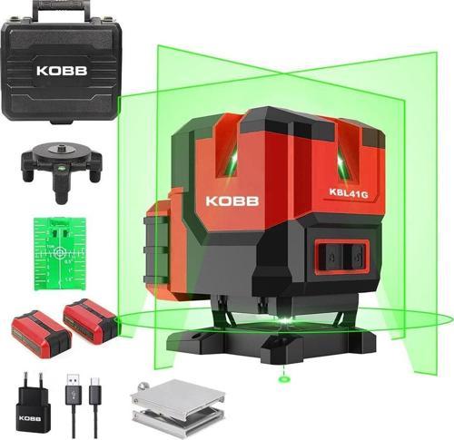 KBL41G 30Metre 4x90⁰/1x360⁰ Otomatik Hizalamalı Li-ion Çift Akülü Profesyonel Yeşil Çapraz Çizgi Lazer Distomat
