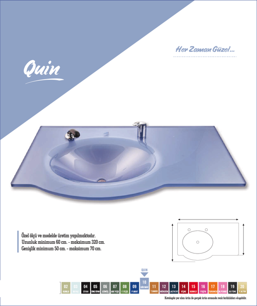 Cam Lavabo Quin Modeli 70x56 Cm