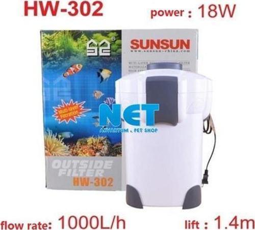 HW 302 Dış Filtre 1000 L/H 18 w Beyaz Gövde Sepetleri Boştur Sadece Elyaf Mevcuttur