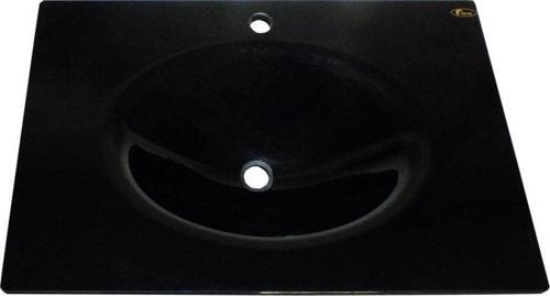 Cam Lavabo 15 mm 70 x 56 cm Siyah