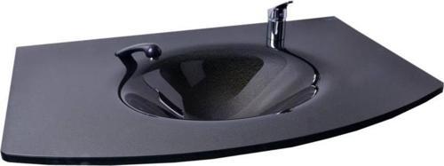 Kuaför Cam Lavabo 12 mm 100 x 56 cm Siyah K212
