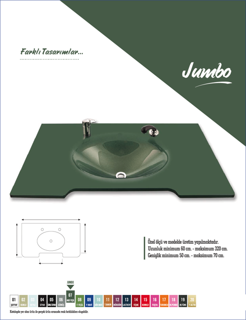 Cam Lavabo  jumbo Modeli 80x56 cm