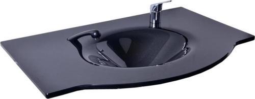 Kuaför Cam Lavabo 12 mm 100 x 56 cm Siyah K213