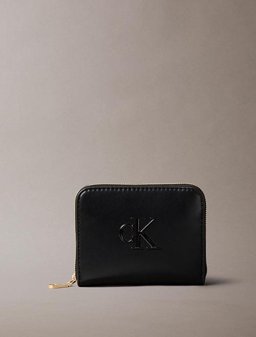 Kadın Bold CK Logolu Orta Boy Fermuarlı Siyah Cüzdan LV04F1026G-UB1