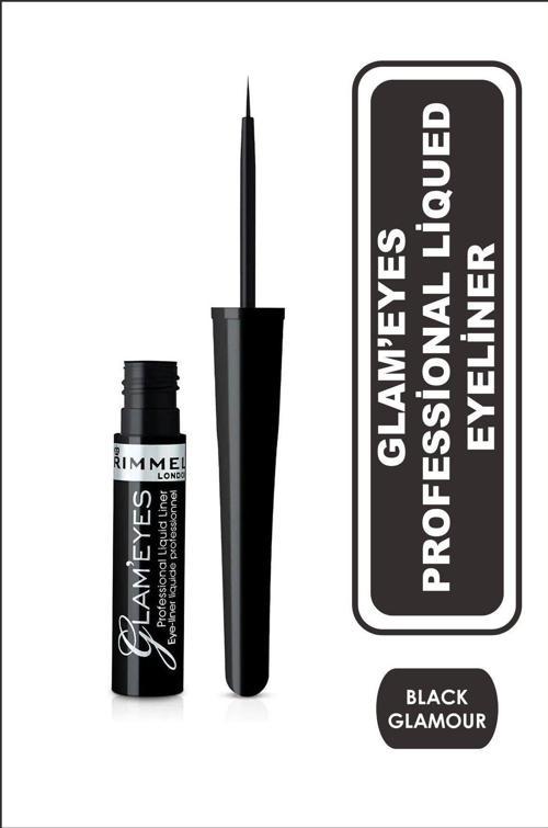 Rımmel London Siyah Eyeliner - Glam'Eyes Professional Liquid Eyeliner Black Glamour 3607344174083