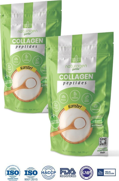 Kolajen 2'Li Gurme %100 Saf Collagen Peptides 150 Gr (Tip 1&Tip 3 Sığır Kolajen Peptit) 2 X1 50 Gram