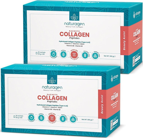 Kolajen Beauty Assist 2X30'Lu Saşe-Şeftali Aromalı(Tip 1&Tip 3 - 8.000 Mg Hidrolize Collagen Peptit)