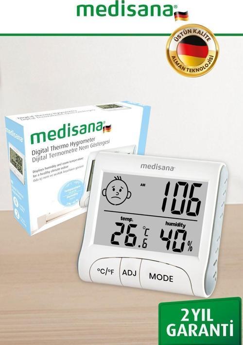 Alman Tasarım Dijital Ekranlı Alarm Saat Sıcaklık Isı Nem Ölçer Termometre